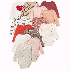 Ropa de bebé pequeña con impresión personalizada OEM, peleles de algodón orgánico para bebé, de bambú natural teñido, respetuosos con el medio ambiente, venta en línea - Product Image 6