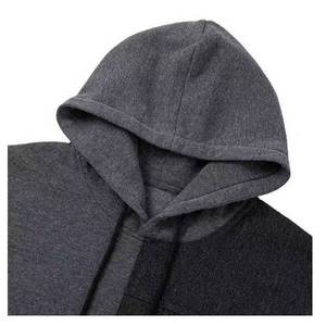 Sweat à capuche en molleton 100 % coton pour homme, avec logo patchwork uni sur le devant, 220g, service OEM, streetwear d'hiver - Product Image 3