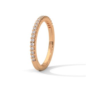 Anillo de Eternidad Premium de Oro Rosa con Diamantes y Esmeraldas Creadas en Laboratorio, Apilable, para Aniversario de Bodas - Product Image 1