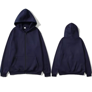 เสื้อสเวตเชิ้ตผ้าเฟรนช์เทอร์รี่พิมพ์โลโก้ตามสั่ง แขนยาว ซิปยาว สีพื้น ทรงหลวม สไตล์ลำลองสำหรับผู้ชาย เหมาะสำหรับฤดูใบไม้ผลิและฤดูใบไม้ร่วง - Product Image 1
