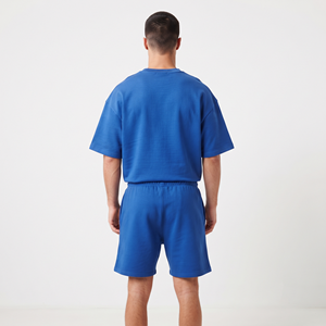Ensemble de t-shirts et shorts pour hommes de haute qualité, couleur unie, 240 g, manches courtes, anti-UV, antibactérien, surdimensionné, personnalisable - Product Image 6