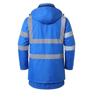 Custom OEM High Visibility Reflective <b>Winter</b> Safety <b>Parka</b> Jacket Waterproof Hooded Padded Workwear <b>Coat</b> for <b>Men</b> - Product Image 3