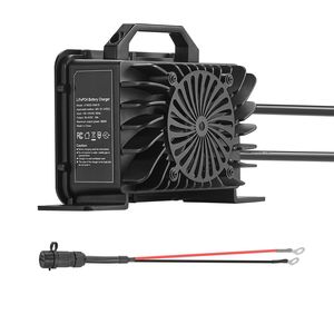Caricabatterie Intelligente per Batterie al Litio 48V 18A, Connettore Impermeabile, Indicatore LED, Caricatore Smart AC DC LiFePO4 con Attivazione a 0V per 24V 72V - Product Image 1