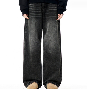 Jeans en denim pour homme de qualité supérieure, imperméables, épais, coupe droite et ample, avec logo personnalisé, pantalon tendance - Product Image 1