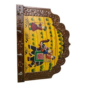 Hand Painted Wooden Key Hanger <b>Elephant</b> Procession Wall <b>Decor</b> Key Holder - Product Image 4