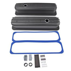 Coperchi Valvole Alti Neri con Alette, Altezza 3 11/16 Pollici con Bullone Centrale per Chevy SBC 305 350 450 5.0L e 5.7L - Product Image 3