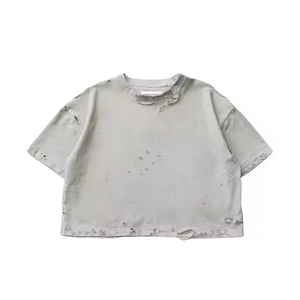 เสื้อยืดคอตตอนถักเนื้อหนาคุณภาพพรีเมียมแบบสั่งทำพิเศษจาก Up Felt – เสื้อยืดทรงปกติสไตล์วินเทจฟอกสีและทำให้ดูเก่า - Product Image 3