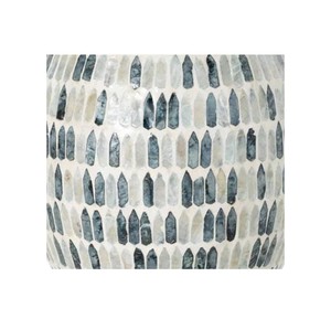 Vase en nacre fait main, design mosaïque rond, décoration florale contemporaine pour table, finition mate - Product Image 4
