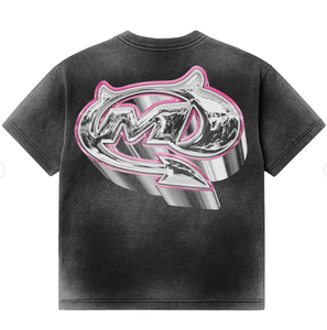 Men's Casual Acid Wash Canvas Vintage T-Shirts High Street Cotton Drop Shoulder with Custom O-neck Cartoon Print Short Sleeves - Product Image 3