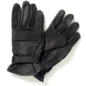 Gants de moto en cuir noir de qualité supérieure, chauds et protecteurs, avec sangle réglable, vente en gros - Product Image 3