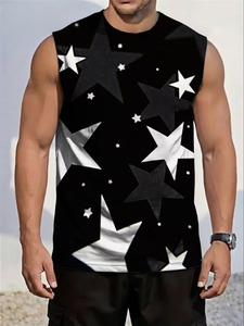 <b>Acid</b> Wash Vintage Retro Style <b>Drop</b> Shoulder Sleeveless Tee High Street Mens Vest - Product Image 4