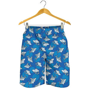 Shorts de bain imprimés 3D avec motif de requins de dessin animé pour hommes, shorts de plage mignons à motifs d'animaux pour enfants, shorts de bain à séchage rapide pour l'été, shorts de surf - Product Image 1