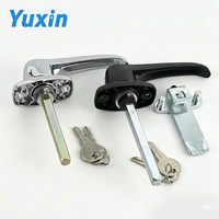 Serrure à poignée en L YX-MS322-1X en alliage de zinc chromé haute sécurité pour porte de garage avec 2 clés en laiton