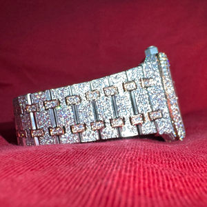 Reloj de Lujo de Alta Calidad con Cristal Cuadrado, Certificado D VVS, Correa de Acero Inoxidable de 21 mm de Ancho, Resistente al Agua, Reloj de Cuarzo - Product Image 1