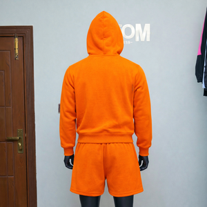 Nouveaux ensembles courts élégants et légers en molleton 100 % coton, respirants, coupe ample, à épaules tombantes, pour la saison hivernale - Product Image 4