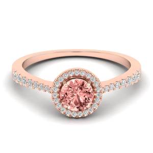 แหวนแต่งงาน REYES แบบสั่งทำพิเศษ ทองคำแท้ 14K ประดับเพชรทรงกลมเจียระไนแบบบริลเลียนต์ 0.84 กะรัต พร้อมพลอยมอร์แกไนต์ สำหรับผู้หญิง - Product Image 6