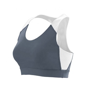 Women's Sports <b>Bra</b> Seamless <b>Stretch</b> Gray White Back Support Workout Top - Product Image 1