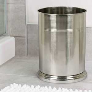 Hammered Stainless Steel Cylindrical Waste <b>Bin</b> <b>For</b> Bathroom Minimalist Design Portable Open Top Metal <b>Storage</b> <b>Bin</b> <b>For</b> Home Decor - Product Image 4