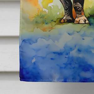 แรดหลากสีขนาดใหญ่ธงบ้านเสาระเบียงตกแต่งลานแบนเนอร์งานศิลปะโพลีเอสเตอร์แขวนผนังสำหรับกลางแจ้ง - Product Image 4