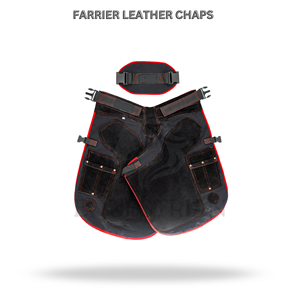 <b>Black</b> Suede Leather Farrier <b>Apron</b> Horse Hoof Trimming <b>Apron</b> Split Leg Farrier Chaps with Tool Pockets - Product Image 3