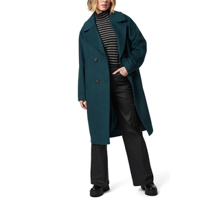 Women's Casual Long <b>Woolen</b> Winter <b>Coat</b> Breathable Dyed Fabric Belt Closure Warm Fashion Overcoat Full Length Outerwear - Product Image 3