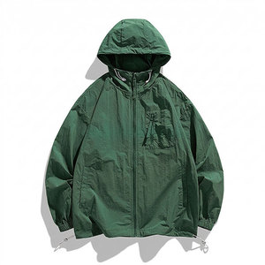 เสื้อแจ็คเก็ตกันลมสไตล์เรโทรสำหรับผู้ชาย แบบมีฮู้ด แห้งเร็ว ระบายอากาศได้ดี สไตล์ญี่ปุ่น ป้องกันแสงแดด เหมาะสำหรับกิจกรรมกลางแจ้ง ขายส่ง - Product Image 1