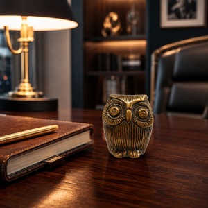 SHUBHAM <b>Owl</b> <b>Garden</b> <b>Ornament</b> Brass Animal Sculpture Gold-Plated Finish Customized Casting Decor Antique Modern Thanksgiving Patio - Product Image 4