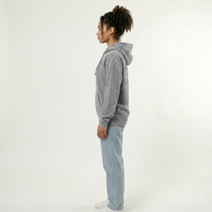 Sudadera con capucha informal para mujer, personalizable al por mayor con logo, estilo urbano, hombros caídos, transpirable, de punto. - Product Image 3