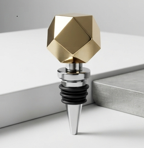 Bouchon de bouteille en or et argent, style personnalisé, artisanat métallique, bouchon de bouteille en acier inoxydable pour bière, vin, champagne - Product Image 1