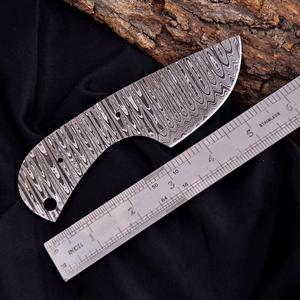 Cuchillo de caza y bushcraft de acero de Damasco Nordic Forge, hoja en bruto DIY, EDC, punta fija, forjado de espiga completa, kit OEM - Product Image 3