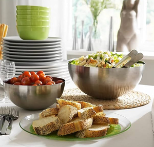 Bol à salade multifonctionnel en acier inoxydable, design minimaliste, vente en gros auprès des fournisseurs - Product Image 4