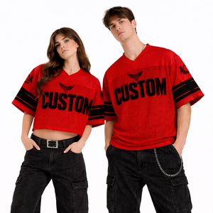 Camiseta Deportiva Personalizada de Malla y Jersey Oversize, Unisex, Estilo Urbano, Transpirable, de Algodón, para Hombre y Mujer, Top de Moda de Verano - Product Image 4