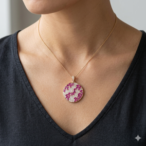 Premium Trendy Women Fashion 925 <b>Silver</b> Sterling Rose Gold Plated Gemstone Moissanite Custom Circle Pendant Charm <b>Necklace</b> Party - Product Image 4