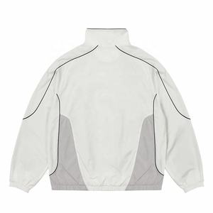 เสื้อแจ็คเก็ตวินด์เบรกเกอร์ไนลอนน้ำหนักเบาสำหรับผู้ชาย สไตล์วินเทจ แจ็คเก็ตแทร็คฟุตบอลแบบซิป คอตั้ง ชุดกีฬา - Product Image 4