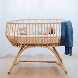 Lit de bébé de luxe en rotin, berceau en cannage, lit bébé en cannage naturel, meubles pour enfants - Product Image 1