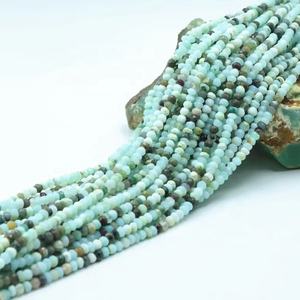 Cuentas facetadas de ópalo peruano sombreado en forma de rondel de 4 mm, hilo de 13 pulgadas para la fabricación de joyería a precio mayorista. - Product Image 1