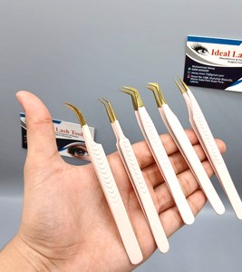 Pinzas de Precisión para Pestañas, Antimagnéticas, Punta Suave, Herramienta Profesional para Aplicación de Extensiones de Pestañas de Volumen - Product Image 3
