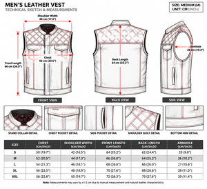 Gilet de motard en cuir style biker avec broderie personnalisée, respirant pour l'été, style club décontracté, prélavé. - Product Image 6