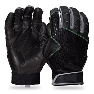 Baseball Batting Gloves Durable <b>Padded</b> Grip Leather Waterproof Split-Finger Hook Loop Closure Customized Color Logo Gloves - Product Image 1
