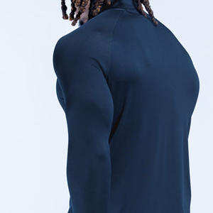 Camiseta de compresión para hombre con cuello alto y cremallera de un cuarto, transpirable, para correr al aire libre, ropa deportiva, camisetas de gimnasio para hombre al por mayor - Product Image 2