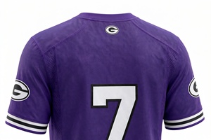 Jersey de Fútbol Americano Personalizado Morado, Transpirable, de Poliéster, Manga Corta, Uniforme de Equipo, Número Personalizado, Ropa Deportiva al por Mayor - Product Image 5