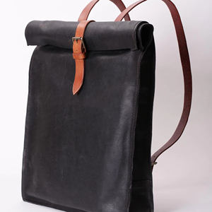 Genuine Leather <b>Roll</b> Top <b>Backpack</b> Waxed Cowhide Travel Rucksack Mens Laptop Bag with Anti Theft Pocket LTBP-0044 - Product Image 1