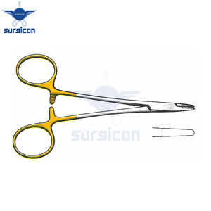 Webster Needle Holder <b>12</b> cm / 4-3/4 Inch with Smooth Jaws and Tungsten Carbide TC GOLD Inserts for Precise Needle Handling - Product Image 4
