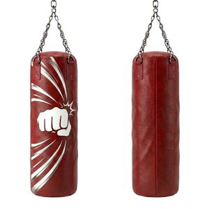 Sac de frappe lourd en cuir synthétique noir durable à rayures pour la boxe, l'entraînement physique, l'exercice en salle de sport et le développement des compétences - Product Image 6