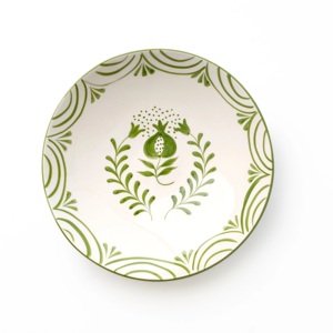 Bol à salade en céramique de qualité supérieure, design artisanal rond et profond en forme de feuille d'olivier, finition brillante pour une table contemporaine - Product Image 2