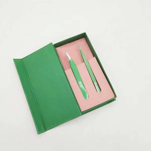 Pince à épiler chirurgicale de précision Morje en acier inoxydable avec manche vert, emballage en boîte, pointe lisse 10 mm MS-ET-0007 - Product Image 2