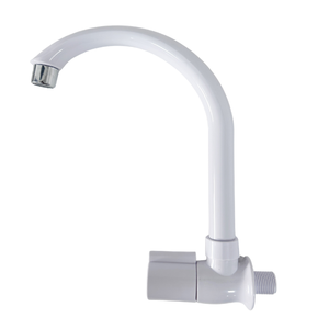 Robinet de cuisine moderne à eau froide KSOM-35T8 de haute qualité, à poignée, col de cygne, montage sur plan, finition chromée blanc/gris KSN Vietnam - Product Image 1