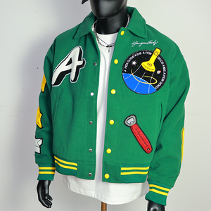 Plus-size Authentic Casual Sport <b>Long</b> Vintage Reversible Front Winter Varsity <b>Jacket</b> Men Lapel Polyester/Cotton <b>Waterproof</b> - Product Image 4