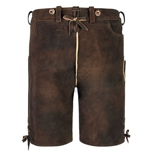 กางเกงหนังบาวาเรียนคุณภาพสูงสำหรับผู้ชาย ทรง Trachten Lederhosen เอวกลาง สีพื้น แท้ๆ สำหรับเทศกาลอ็อกโทเบอร์เฟสต์ - Product Image 2