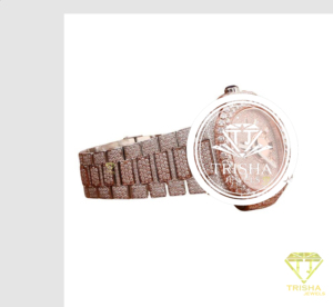 Reloj de Diseño en Oro Rosa con Brillantes Detalles de Diamantes Moissanite y un Atractivo de Lujo Exclusivo - Product Image 3